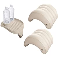 Los mejores  - Juego de accesorios de 3 piezas para piscinas de hidromasaje Intex PureSpa (1 bandeja 28500- 2 reposacabezas 28501)